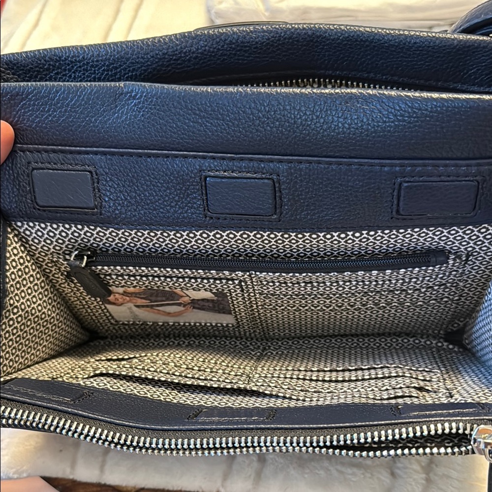 Brighton Black Crossbody Bag with Croc-Embossed Texture - Picture 9 of 13